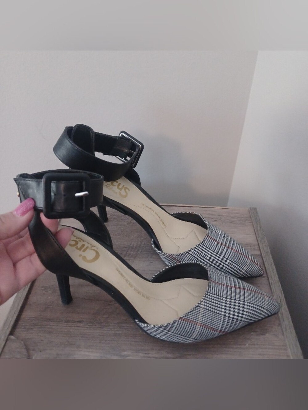 Circus Sam Edelman Houndstooth Plaid Heels Sz 6.5